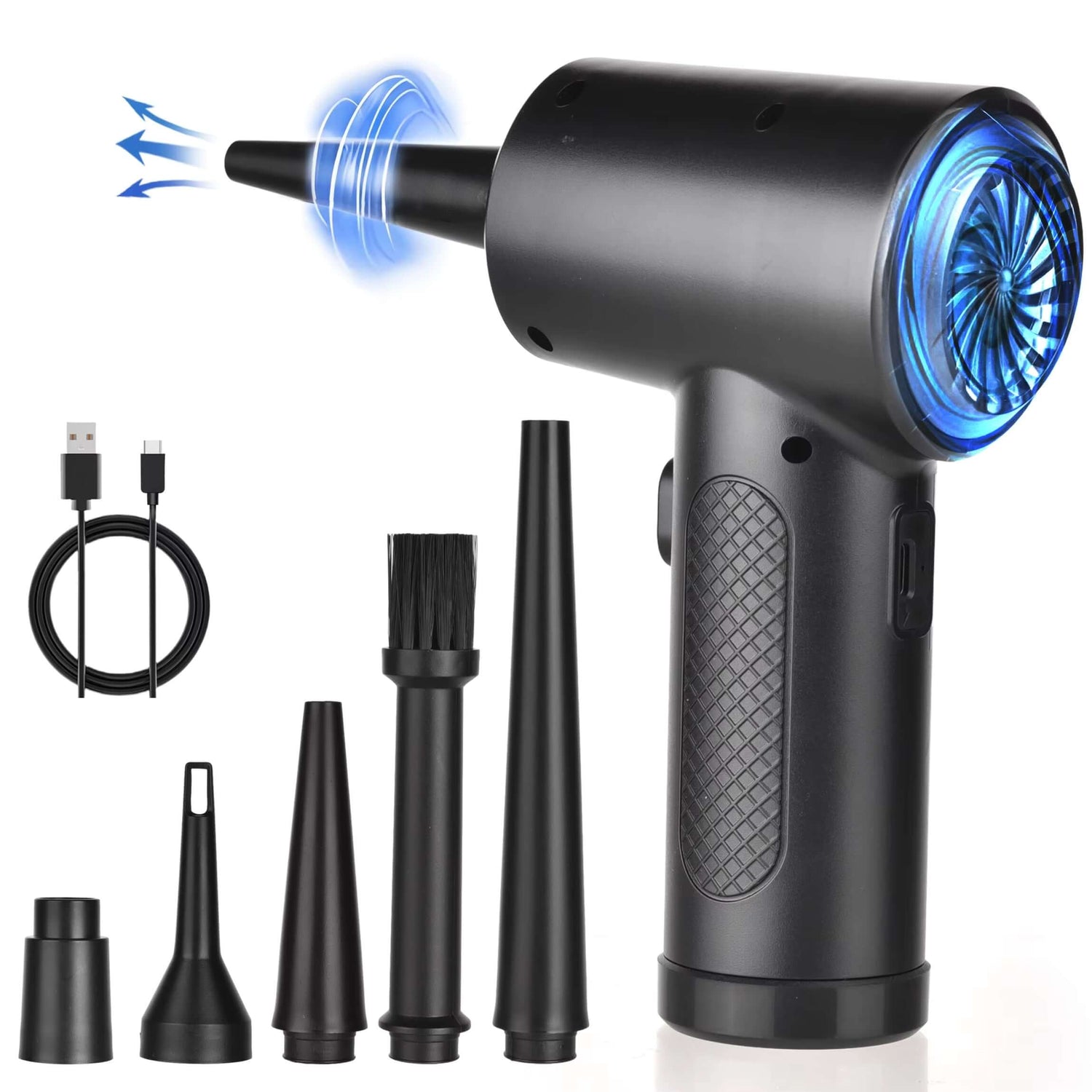 Protable Air Duster for Computer Cleaning 51000RPM Cordless Compressed Air Blower with LED Light for PC Computers Keyboard Clean